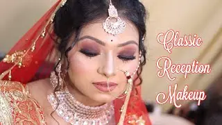 Reception bridal makeup tutorial in Hindi | classic brown smokey eyes makeup | easy way
