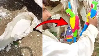 AMAZING PROCESS OF MAKING COLORFUL DIY PARROT STATUE.