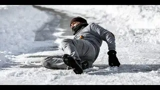 Hielo resbaladizo! Caídas que duelen!