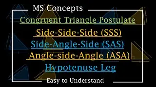 Congruent Triangle Postulate | Side-Side-Side, Side-Angle-Side, Hypotenuse Leg, Angle-side-Angle