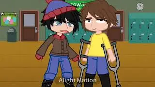 He's out on the playground getting the crap beat out of him by Bebe[south park]{gacha club}