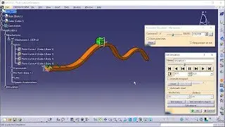 CATIA v.5. Animation of curvilinear motions