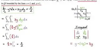 Example of Using Green's Theorem over a Unit Square (Notes 8, pg.14 #1)