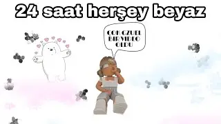 24 saat boyunca herşey beyaz | Beren Roblox'ta | Roblox Brookhaven |