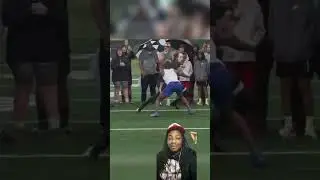 Masked wide receiver on the field 🏈 going crazy