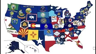 States of USA with a sing