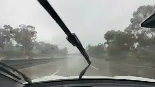 Driving Through Hurricane Hillary in San Diego in a Tesla Timelapse