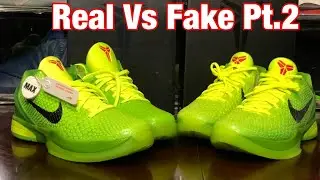 Nike Kobe 6 Protro Grinch Real Vs Fake Pt.2 with correct pairs