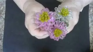 Маргаритка полевая из бисера.  Мастер - класс.