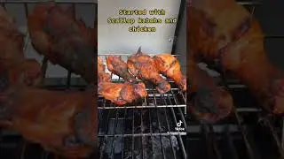 Bbq Scallop Kabobs, Chicken drumsticks and finished it off with Lime Cilantro tequila flamed shrimp.