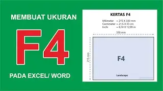 CARA MEMBUAT UKURAN F4 || JAGO EXCEL DAN WORD SEKEJAP