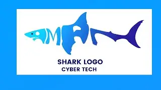 How to draw easy logo from Photo step by step with adobe illustrator shark logo | cyber tech