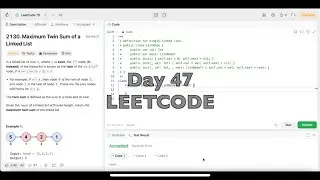 Day 47: LeetCode Problem 2130.  Maximum Twin Sum of a Linked List - Swift