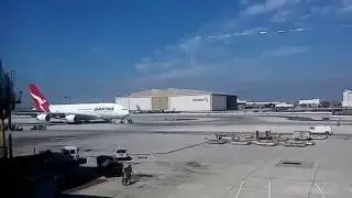 PUSHBACK BY TOW QANTAS AIRLINES A380