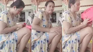 Mother Fitri's smooth thighs wearing a house dress 🥰🥰🥰