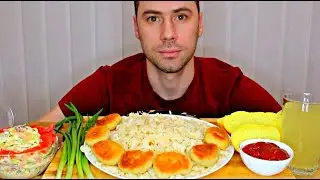 MUKBANG Макароны с нагетсами / МУКБАНГ / ASMR / Мукбанг Сеня / eating show / 먹방