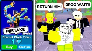 🤔 Oops! Bro Mispriced Eternal Clock Titan at Only 1 Gem! 🤦‍♂️ Funny Trades 😂 | Toilet Tower Defense