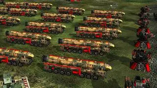 RUS Nuke 1 vs 3 USA - C&C Generals Rise of The Reds