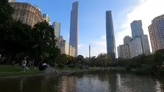 What different perspectives can be gained by viewing Guangzhou CBD from a park?