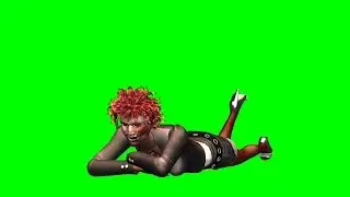 zombie woman posing - green screen