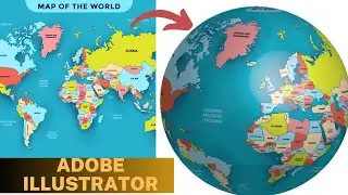 How to create 3D globe world map in illustrator