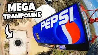 400kg Vending Machine Vs. World's Strongest Trampoline from 45m