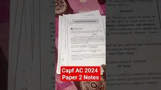 Capf AC 2024 Paper 2 Notes 