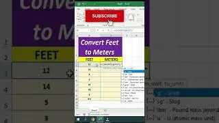 Convert Feet to Meters in Ms Excel | 