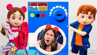 Maria Clara e JP brincam com uma nova máquina de lavar de brinquedo!