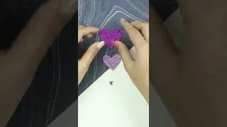 How to make easy paper heart clip |  DIY hairclip making at home