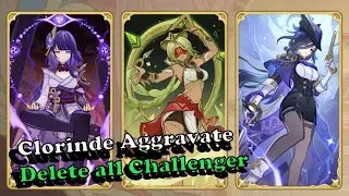 Clorinde Aggravate in action with Eremite Dendro and Raiden deck | TCG Genshin Impact