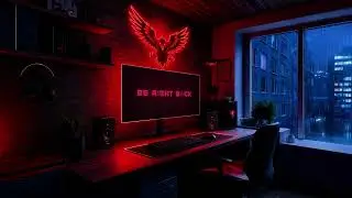 Red Neon Gaming Stream Screens – Animated Twitch Overlay Pack | Cyberpunk Stream Room