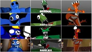 ORIGINAL vs ANIMATED vs FNF vs ROBLOX Rainbow Friends Jumpscares