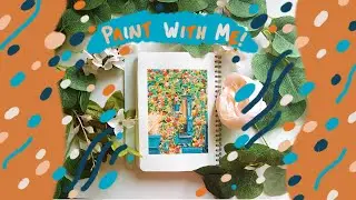Paint with me! - Floral Door Timelapse Painting -