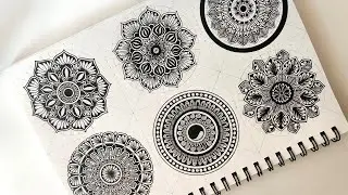 6 beautiful and easy mandala art for beginners || Complete Guide on mandala drawing Techniques