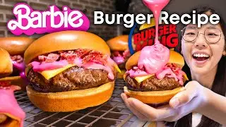 Barbie Burger RECIPE 🍔 (The Viral BARBIE MOVIE Burger King Meal!)