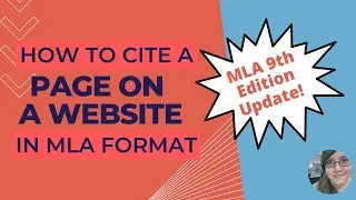 How to cite Page / Work on a Website in MLA 9th Edition