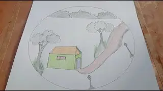 Simple house painting drawing // # Lindana-drawing