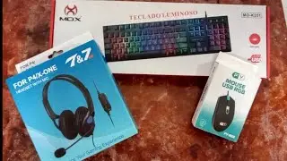 UNBOXING E REVIEW ,Kit Teclado e mouse + Headset gamer custo benefício