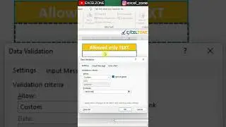 Allowed only TEXT in Excel #EXCELZONESHORTS #Shorts