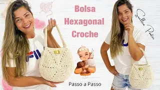 Bolsa de Croche LINDA e Muito Facil - Passo a Passo | Croche Hexagono Versao Barroco 6 | Tutorial
