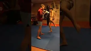 Muay Thai pad work, preparing for the danish championship