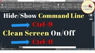 Command Line Hide in Autocad || Clean Screen of Autocad Drawing Area || Command Line show