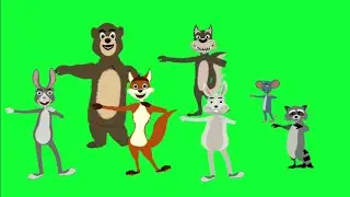Bear mouse rabbits Animals Dancing Green Screen animation
