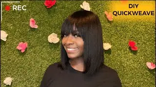 DIY |STEP BY STEP| QUICK WEAVE BLUNT CUT BANG BOB