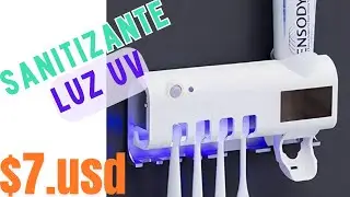 PORTA CEPILLOS DISPENSADOR PASTA SANITIZANTE UV ULTRAVIOLETA #cepillodental #sanitizer #pastadental