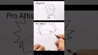 pemula vs pro menggambar naruto #naruto #shorts #anime #menggambar #belajarmenggambar