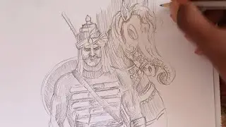 maharana pratap or chetak ki drawing kaise banaye||how to draw maharana pratp or chetak||#drawing