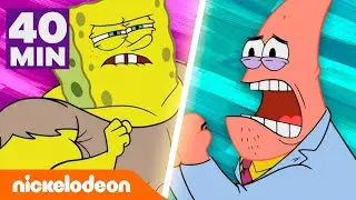 ¡Bob musculoso contra Patricio, el listo durante 40 minutos! | Nickelodeon en Español