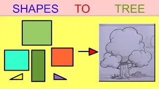 How to draw a beautiful tree with shapes for beginners